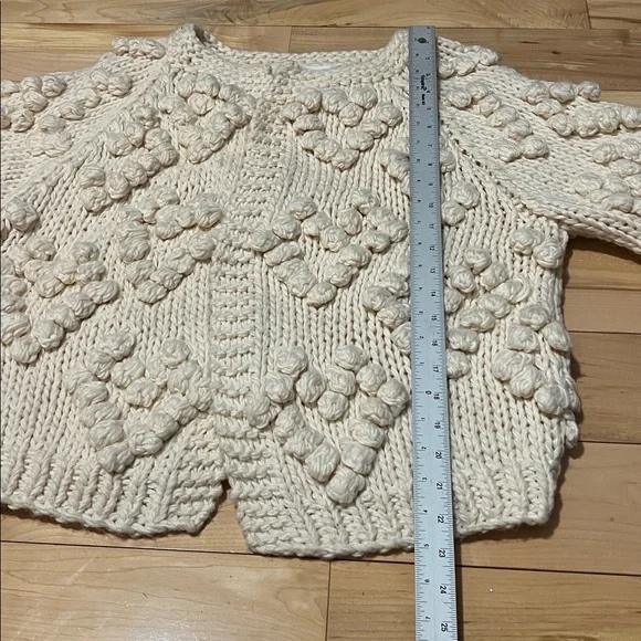 Chicwish Cream Heart Textured Knit Cardigan - Picture 5 of 13
